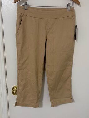 Chaps Tan Pull-On Capri Pants